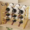 Stable Bottle Rack Iron Wine Rack, Curved Grooves, Countertop Cabinet Storage Shelf, Compact Kitchen Pantry Metal Holder, for Cupboard And Stand