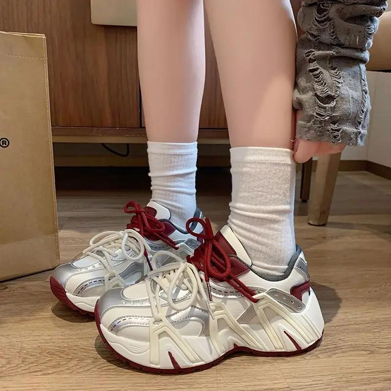 Fashion Original Casual High on Platform Women's Running Shoes Fashion 2025 Y2k Designer Luxury Aesthetic Korean Offer Ladies Footwear