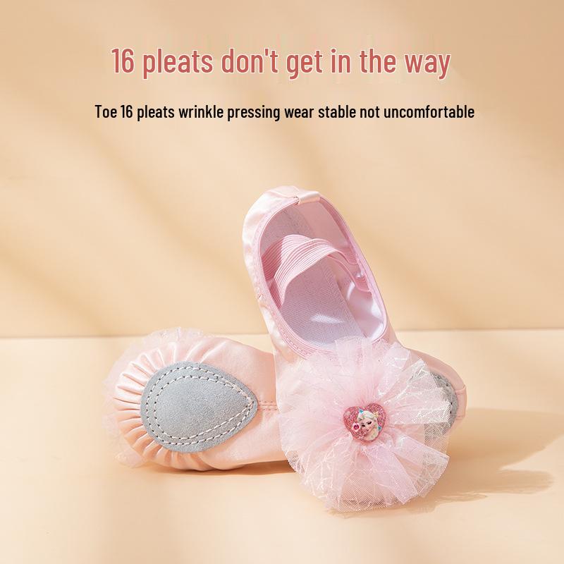 Elsa Rosa Katzenpfoten-Ballettschuhe für Mädchen - Weiche Sohle, Schnürsenkelfreie Tanzschuhe