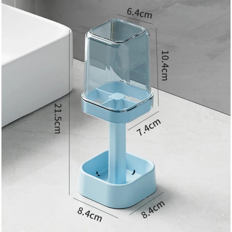 Toothbrush Holder with Cup/Cover Contains 3 Slots Compatible with Conventional Toothbrushes Can Store Toothpaste