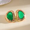 European and American silver needle geometric resin acrylic stud earrings summer small fresh earrings light luxury high-end earrings women
