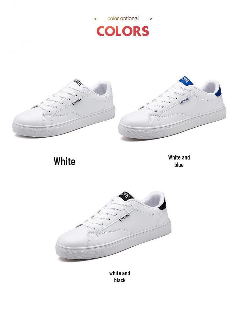 Spring 2024 Men's White Sneakers - Korean Style, Trendy, Versatile, Casual Sports Fashion Footwear for Teens