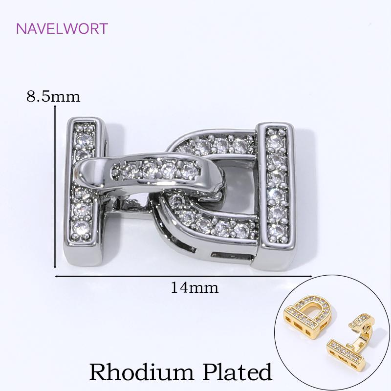 18K Gold Plated Brass Jewelry Clasps For Bracelets Making,With Zircon Connector Clasp,Locks For Jewelry,DIY Necklace Accessories