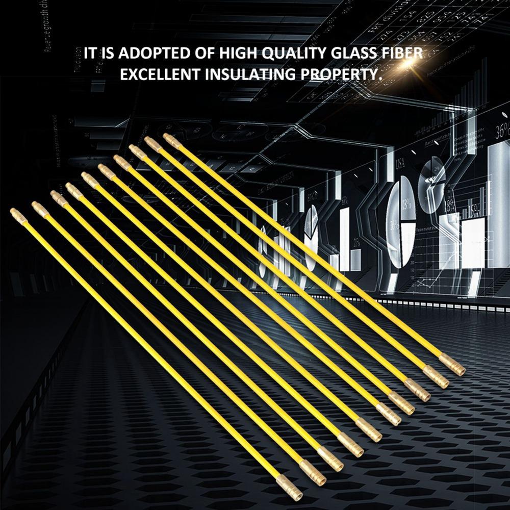 10PCS 4mm Running Wire Fiberglass Fish Tape Professional Tool Pull & Push Kit  Wire Running