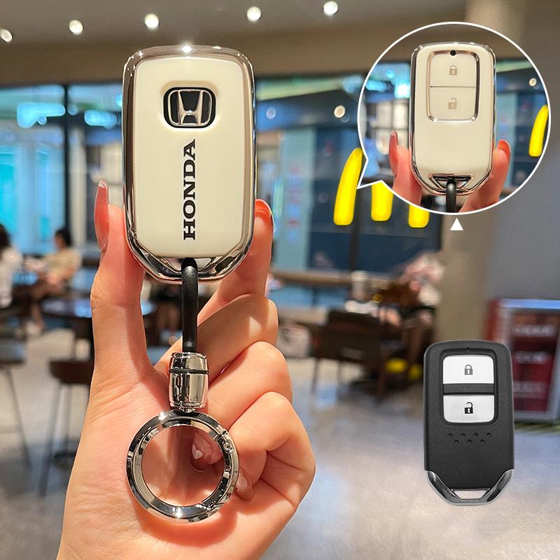 CGPCF1 TPU Car Smart Remote Key Case Cover Protector Shell For Honda Civic CR-V HR-V VEZEL JAZZ Accord Jade Crider Odyssey 2015-2018