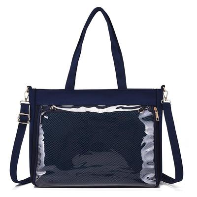 Harujio Ita Bag, A4 Size, Shoulder Tote, 2-Way, Large, Transparent, Cute, Stylish, for Oshikatsu Plush Toys, Available In Black, White, Navy, Light