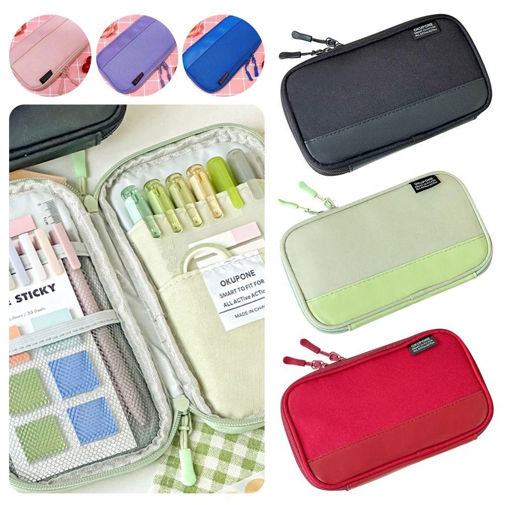 New Oxford Pen Bag Ultra-thin Portable Pencil Case Multi-functional Stationery Organizer Students Gift