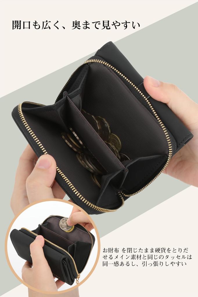 Pomelo Best Folding Short Wallet with Coin Present [Pomelo Best] Women's Bi-fold Wallet, Wallet, Pocket, Gift, Celebration,