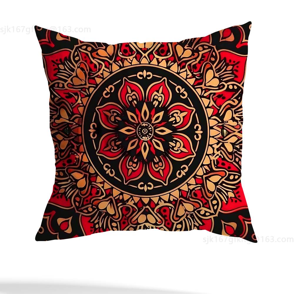 Flower Of Life Mandala Pillow Case Sofa Living Room Bedroom Headboard Backrest Cushion Square Cushion Nap Time