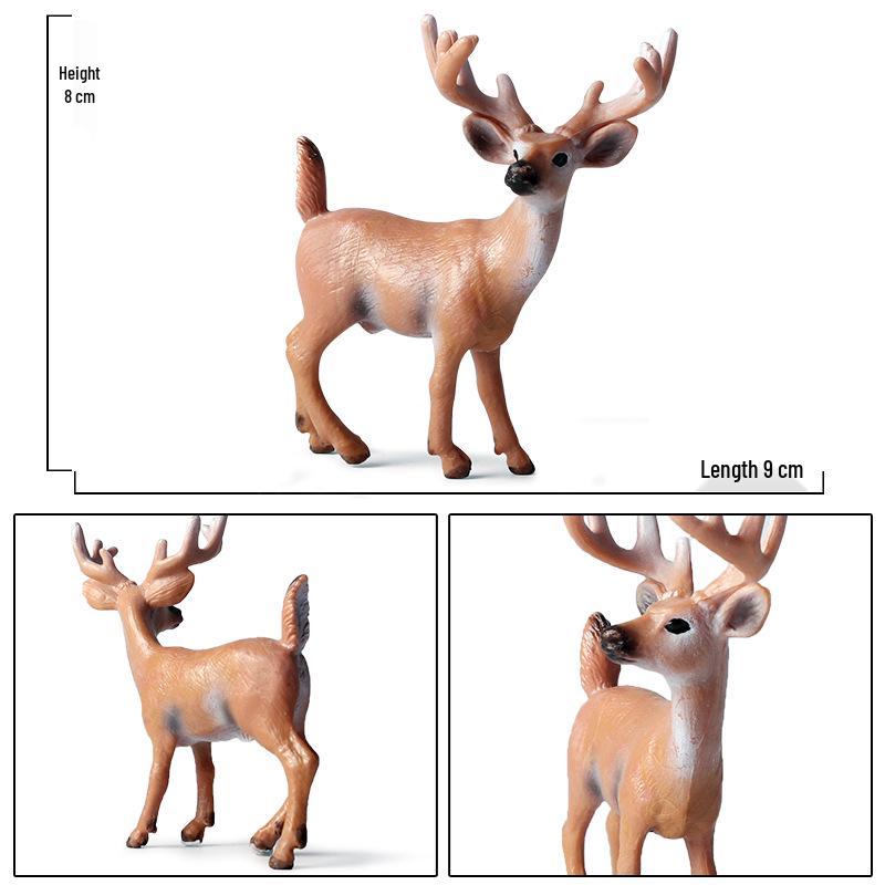 Cross-Border Christmas Wildlife Toy Set: White-tailed & Sika Deer Static Model