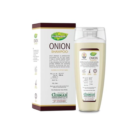 Șampon cu ceapă Girnar | Șampon pentru controlul creșterii și căderii părului | Îmbogățit cu ulei de ceapă și vitamina E | 100 ml