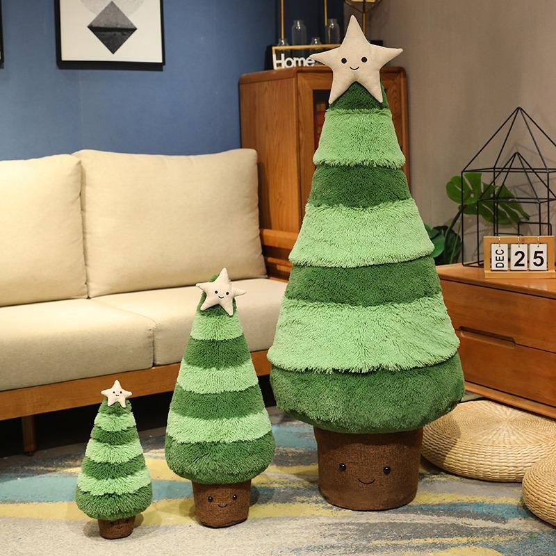 Cute Ins Nordic Style Color Matching Christmas Tree Doll Home Ornament Plush Doll Event Decoration Gift