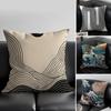 Minimalist Geometric Lines Pillow Minimalist Art Cushion Cover Pillow Case Anti-Dustmite Invisible Zipper Silky Plush Cushion