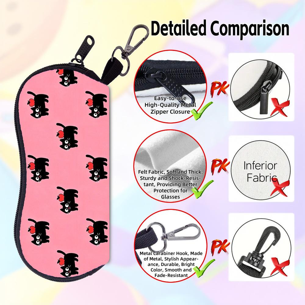 Neoprene Glasses Holder Water Resistant Glasses Holder With Carabiner Sunglasses Pouch Scratch Resistant Eyeglasses Case