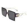 Dior Óculos de Sol 30Montaigne Square Estilo Casal Unissex Preto Preto 12A1 F embalagem básica-estojo para óculos + caixa de embalagem