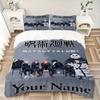 Anime Character Group Art Bedding Set Personalized Washable Custom 3Pcs Duvet Cover Pillowcases Soft Microfiber Home Bedroom Gift