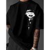American Style Trendy Blindfolded Figure T-shirt Gothic Dark Style Men's T-shirt Summer Fashion Unisex T-shirt