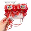 Lion Children's Chinese Hairpin Plush Ball Flower Embroidered Bow Headwear Tang Suit Golden Lock Hanfu Hair Accessories Festival