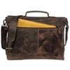 16 Inch Retro Buffalo Leather Laptop Messenger Bag Office Briefcase College Bag