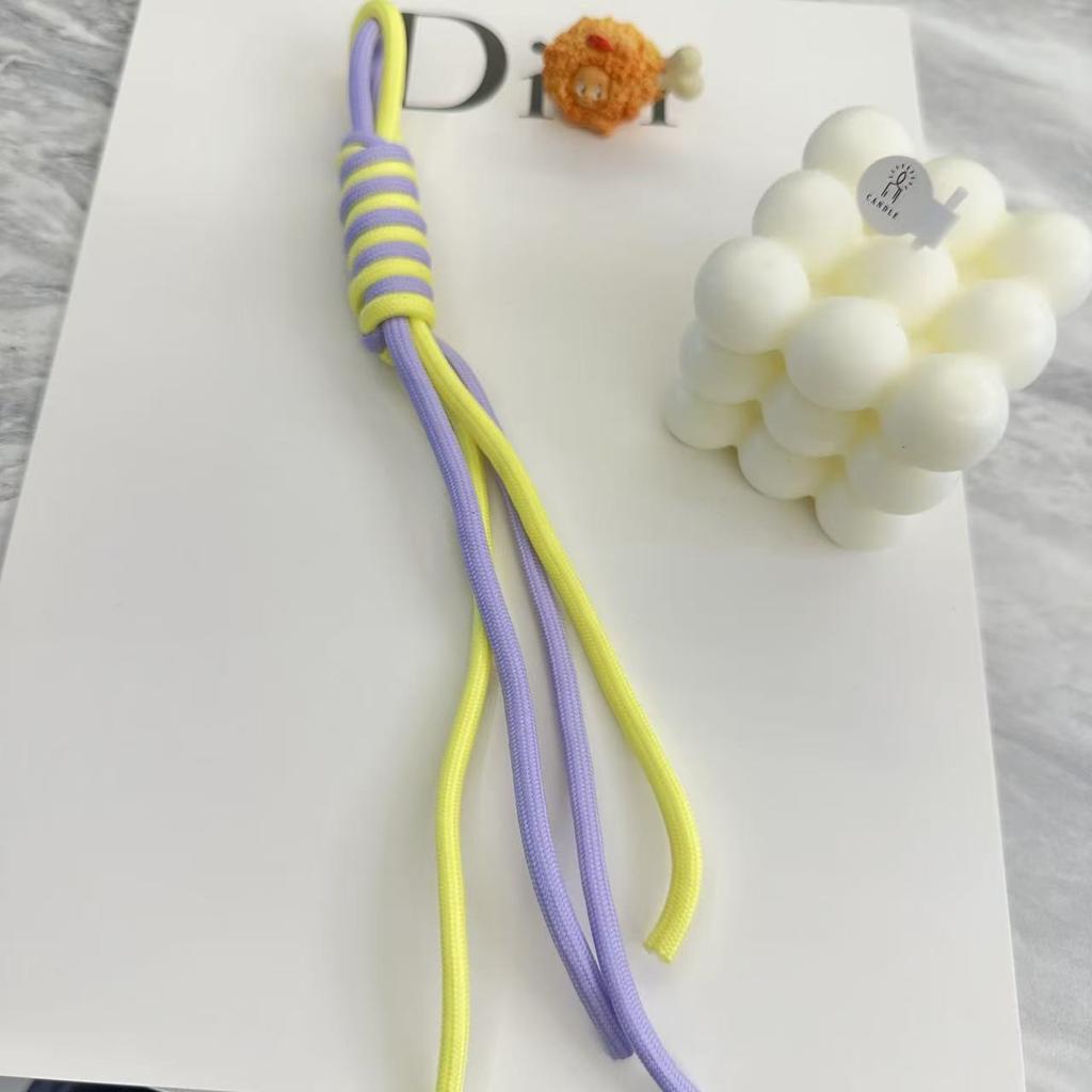 Factory Wholesale Polyester Braided Rope Keychain Fashion Color Car Keys Bag Charm Lanyard for Key Accessories