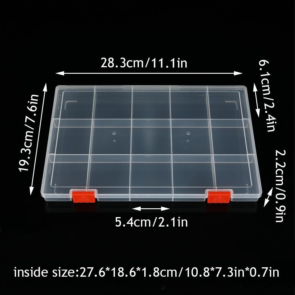 Пластиковый контейнер-органайзер с отделениями 15/24/36/48 ячеек, прозрачная шкатулка для украшений, сережек, контейнер для бусин, кейс для хранения