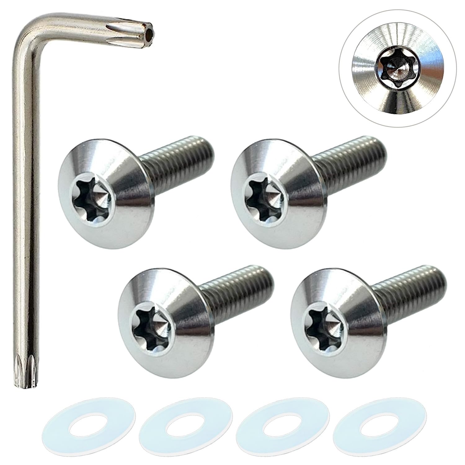 RENPA Titanium Alloy License Plate Bolt Smart Design Vehicle Inspection Bolt length 20mm серебряный