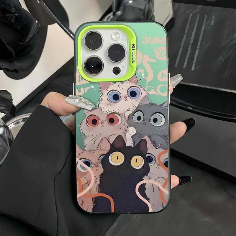 Big Eye Meow is compatible with iPhone 14 Pro, Cartoon 16 Pro Max phone case, iPhone 15 Cute 13 Pro niche 12