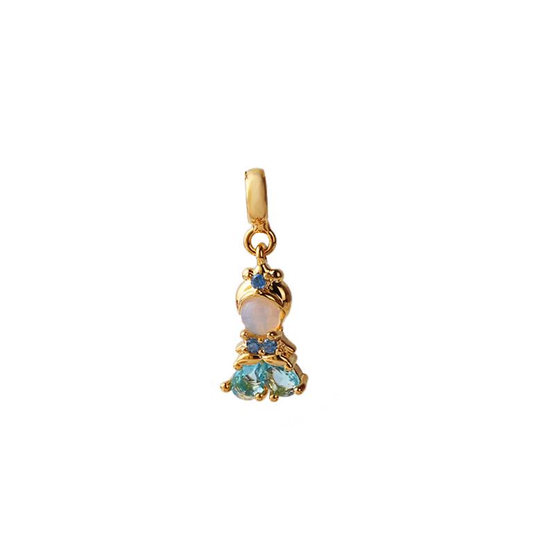 Exquisite DIY Cartoon Zircon Princess Pendant Necklace for Women