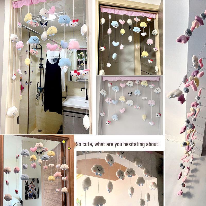 Shy Cloud Warm Door Curtain for Girls' Room, Tea Room, Villa, and Bathroom
