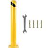 Safety Bollard, 42 Inch Height Bollard Post, 5.5 Inch Diameter Steel Pipe Safety Bollard Post, Yellow Steel Bollard, Steel Safety Bollard with 8