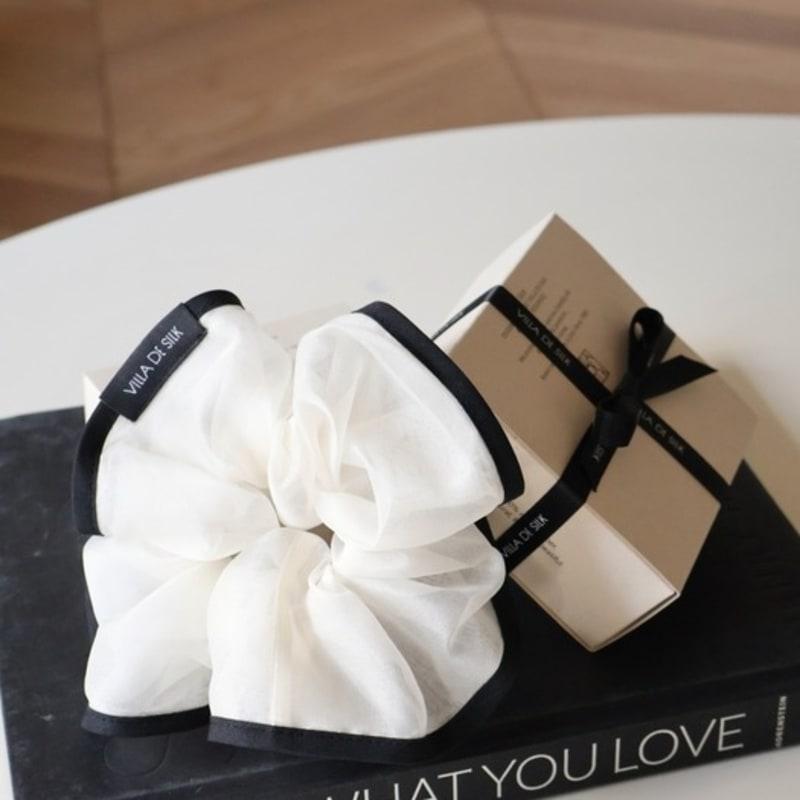VILLA DE SILK Silk Organza Fine Line Scrunchie