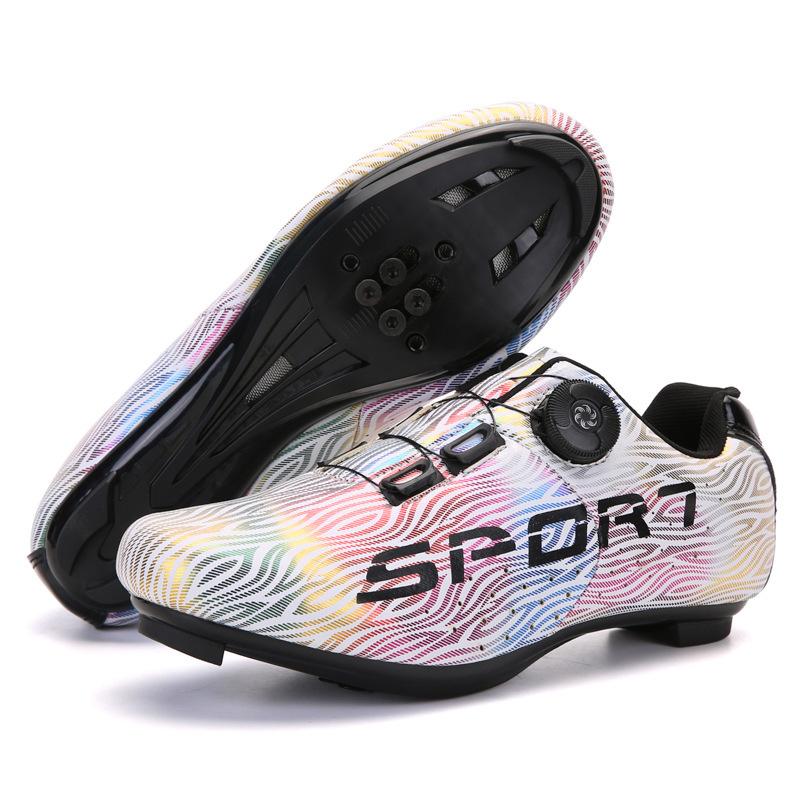 Autumn road bike riding shoes hard-soled mountain bike lock shoes large size men's and women's outdoor cycling shoes off-road