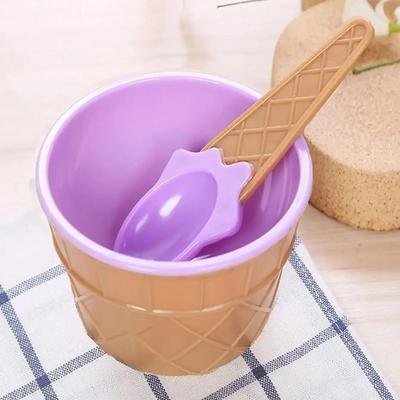 1/2set- Ice Cream Bowl Spoon Set Yogurt Cup Children's Ice Cream Bowl