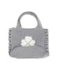 Covernat Woman Clover Heart Mini Knit Tote Bag Gray