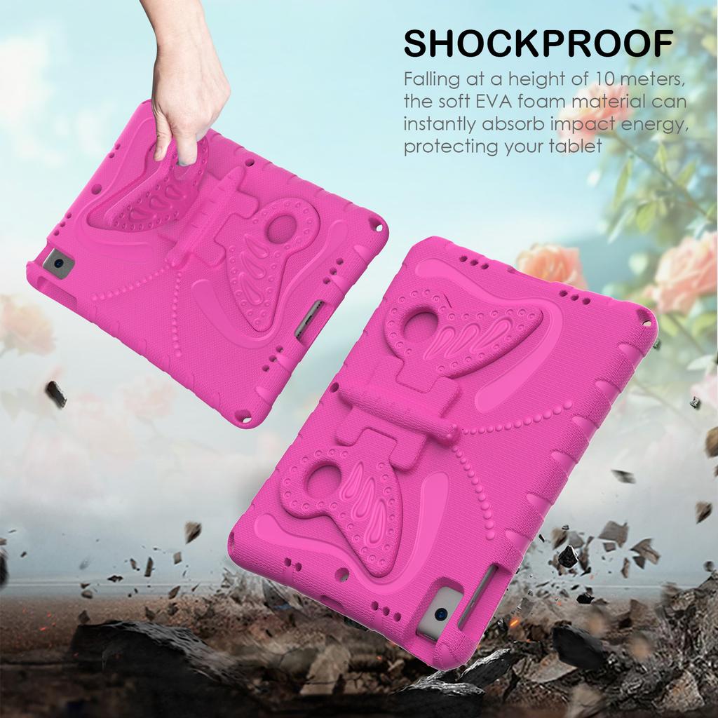 For iPad 10.2 (2021)/(2020)/(2019)/iPad Air 10.5 inch (2019) Case Butterfly Kickstand EVA Tablet Cover with Lanyard