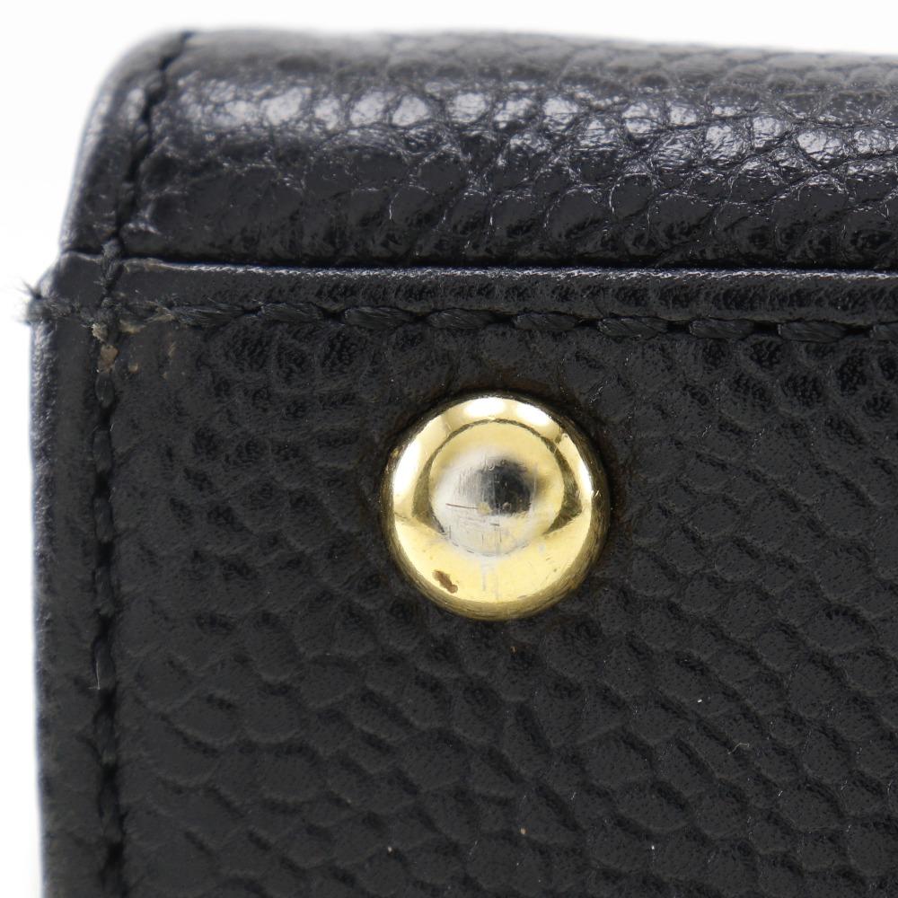 CHANEL logo Handbag black Caviar skin Women Used