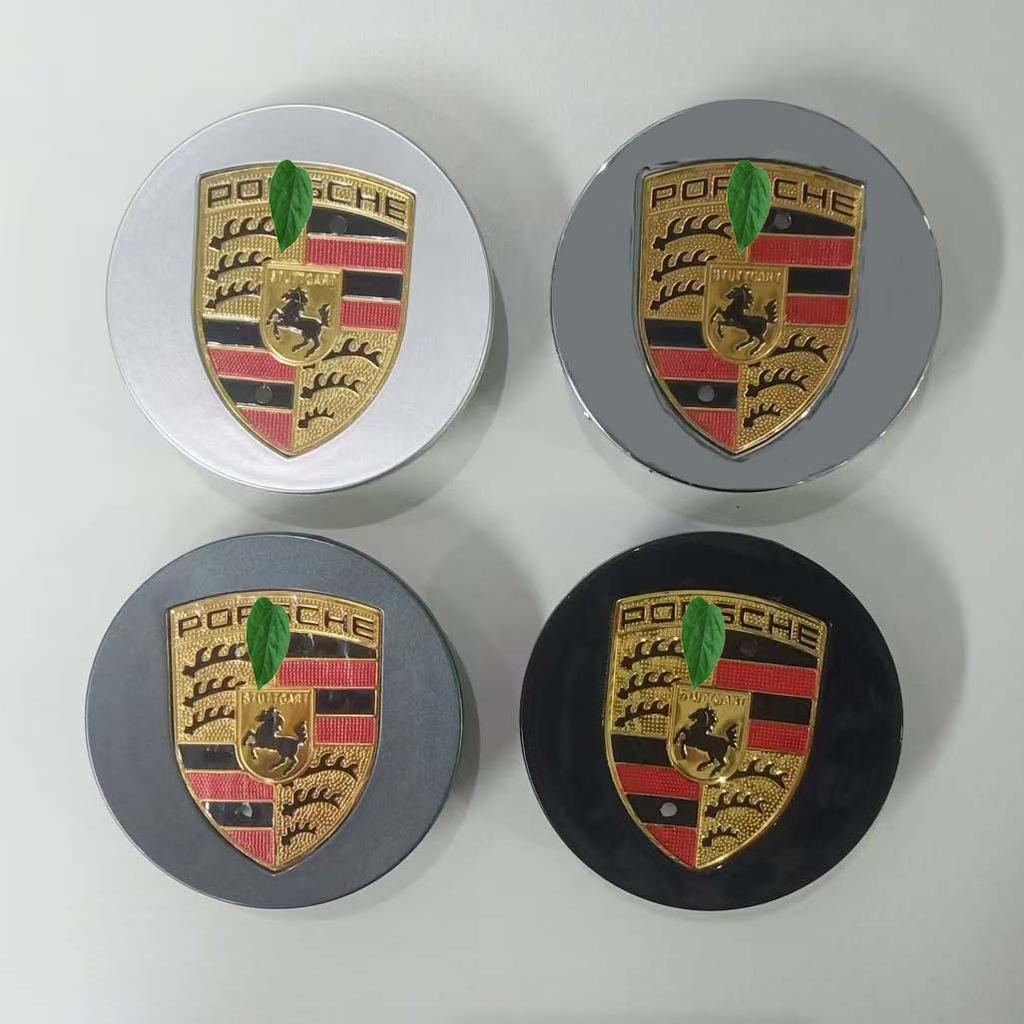 Krytky středů kol na kapotu Porsche, 76 mm/65 mm, s emblémem (vhodné pro všechny modely)
