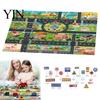 Portable Car Play Mat for Travel 51" X 39" Kids Rug Playroom Classroom, Educational Town City Road Washable Games Traffic Mat, Non Slip Carpet