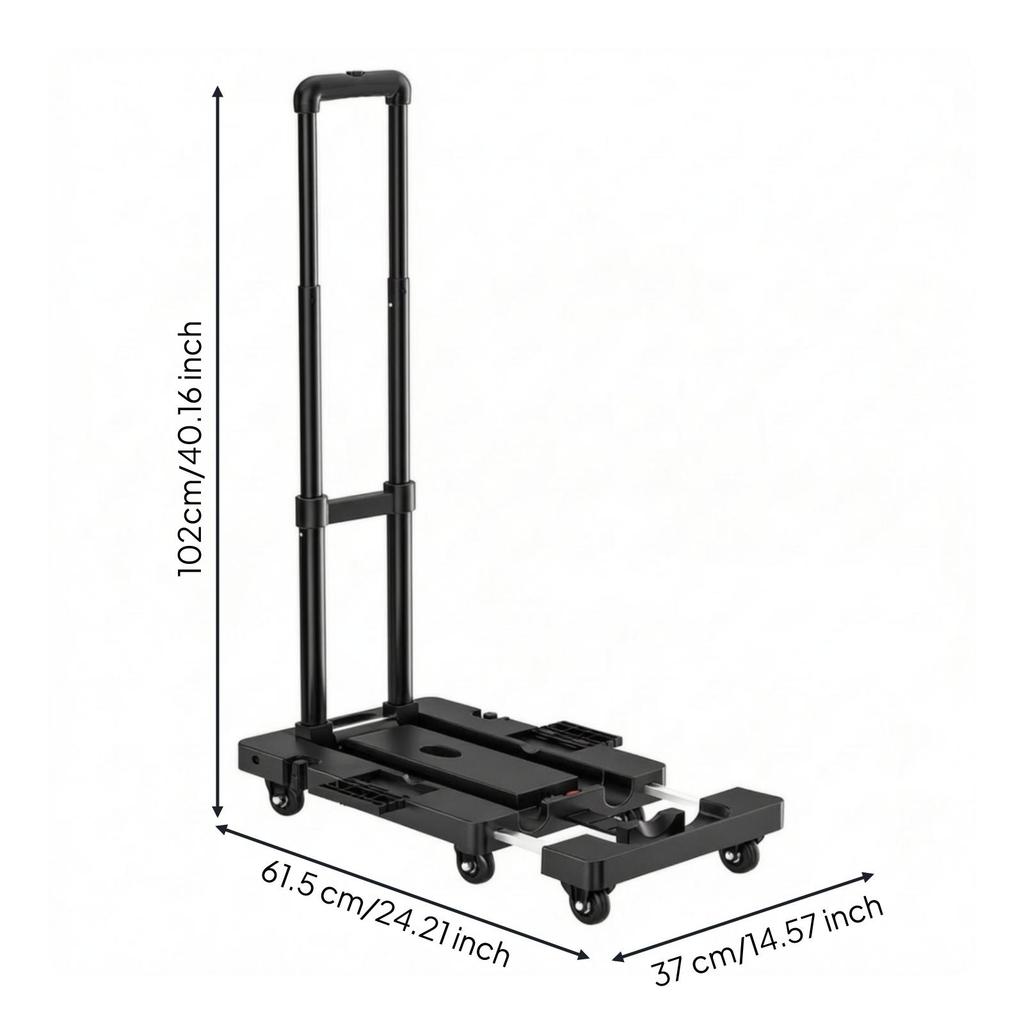 Foldable Hand Truck Telescopic Extendable Surface Cart Compact Folding