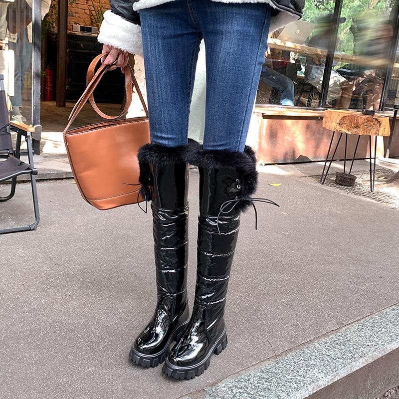 Hot Warm Snow Boots Women 2024 Winter Shoes Platform Over Knee High Rain Boot Ladies Casual Warm Fur Plush Long Shoes Waterproof