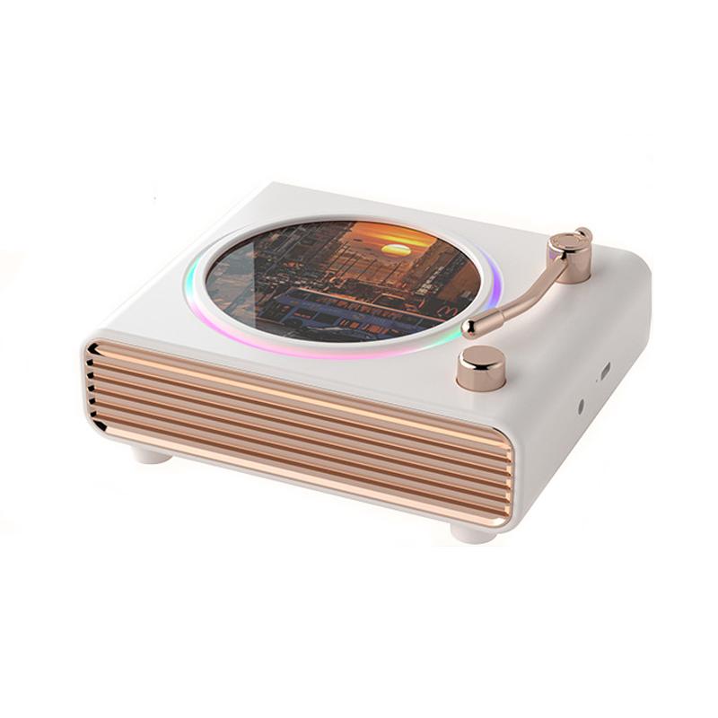 Portable Retro Bluetooth Speaker Wall Mounted Heavy Bass Soundbar Colorful Ambient Light Wireless MP3 Music Player Home Decor