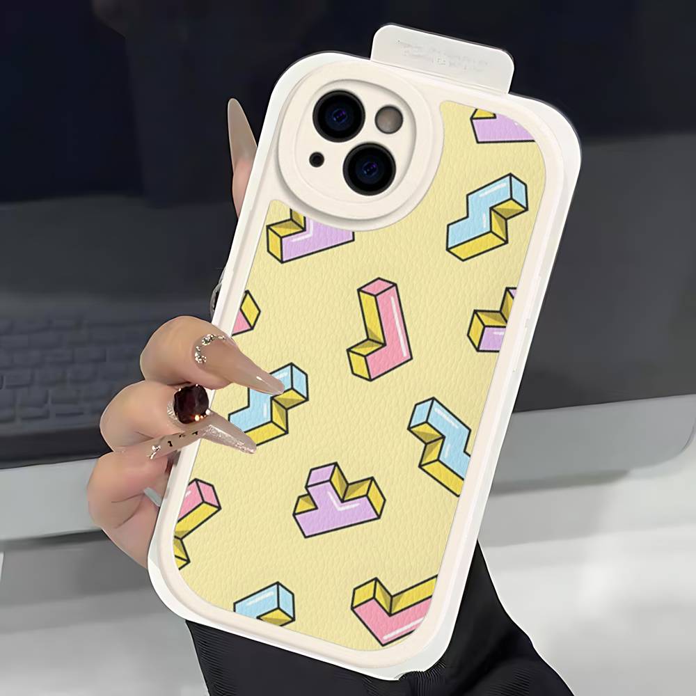 

Vintage Game T-Tetris Phone Cover For IPhone 11 12 13 14 15 16 Pro Max Mini Plus Soft Leather Case iphone X