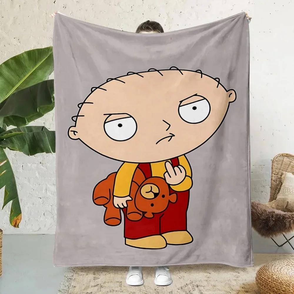 Kawaii Cartoon Familys Guys Printed Blanket Picnic Blankets Warm Blanket Soft And Comfortable Blanket Home Travel Birthday