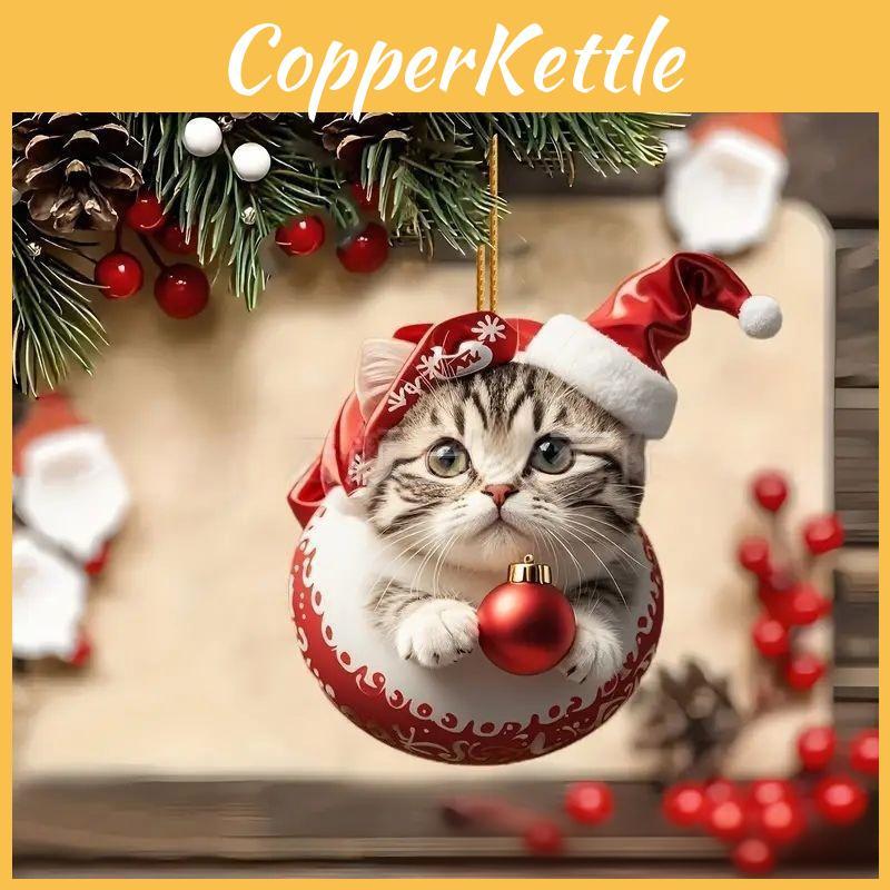 Car Hanging Ornament Acrylic Cat Cartoon Design For Holiday Home And Auto Decoration