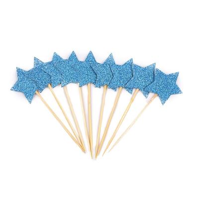 10pcs Mini Heart Star Glitter Series Cake Decoration Inserts Cupcake Toppers Decorating Wedding Birthday Party Decorations