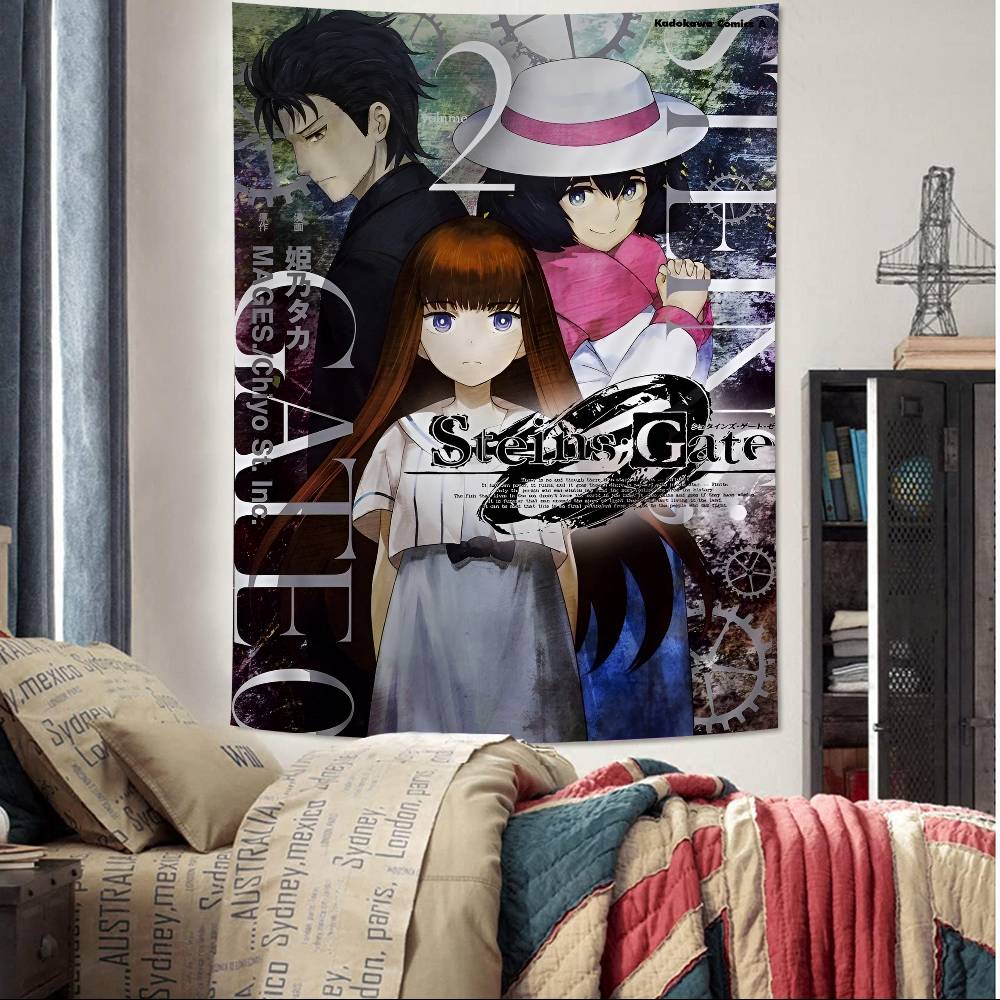 Steins Gate Anime Tapestry Wall Hanging Decoration Household Wall Hanging Home Decor