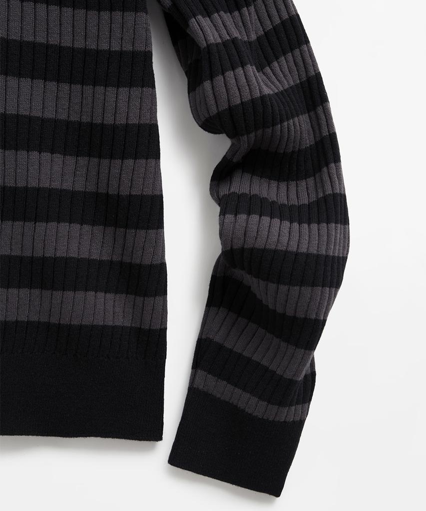 LMOOD Dean Stripe Knit Charcoal Black
