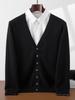 Men's 100% Pure Cashmere V-Neck Cardigan - Soft, Skin-Friendly, Button-Up Knitwear