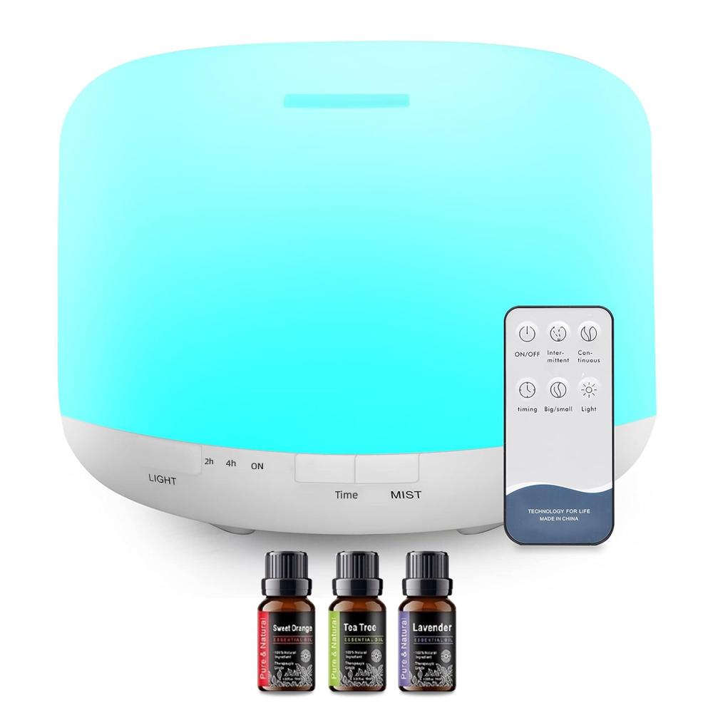 

300ml Essential Oil Diffuser with RemoteControl, BPA-Free Ultrasonic Humidifier with 7Color Light,Auto Off Aroma none