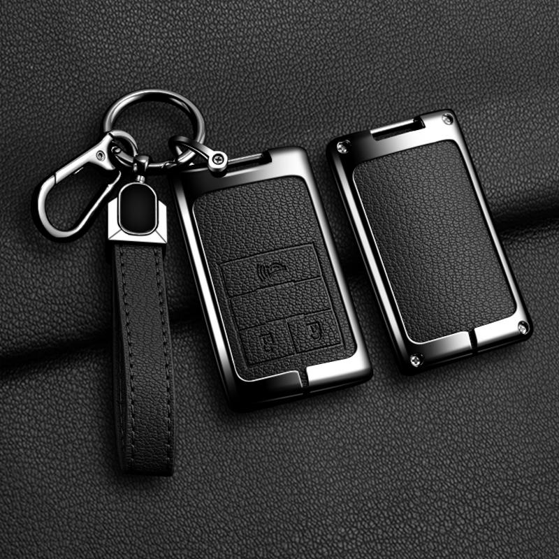 Zinklegierung Leder Autoschlüsselhülle Schlüsselanhänger Abdeckung für Chevrolet C7 Corvette Cadillac DTS SLS SRX XLS STS Escalade CTS ATS 28T CTSV XTS